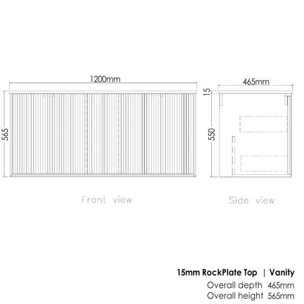 Marlo Wall Hung Vanity - Matt Black - 1200mm | MA1200B