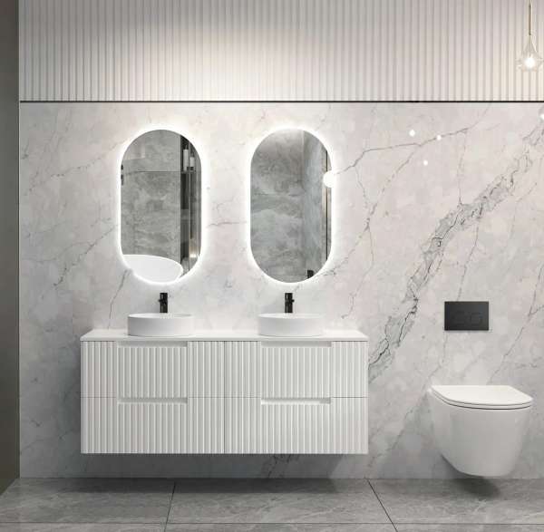 Noosa Wall Hung Vanity - Satin White - 1500mm | NS1500W