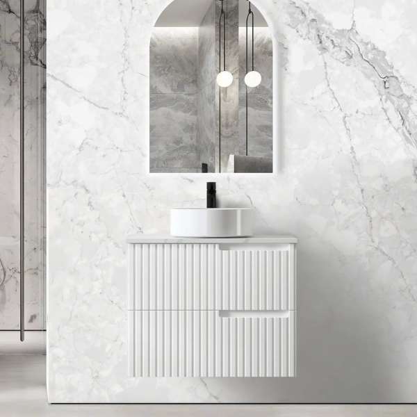 Noosa Wall Hung Vanity - Satin White - 750mm | NS750W
