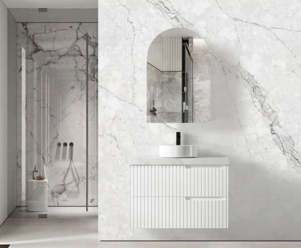 Noosa Wall Hung Vanity - Satin White - 900mm | NS900W