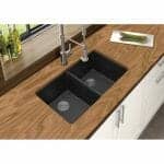 Black Kitchen Sink Granite Stone Under  Mount Double Bowls – 838x476x241mm | OX8347.KS
