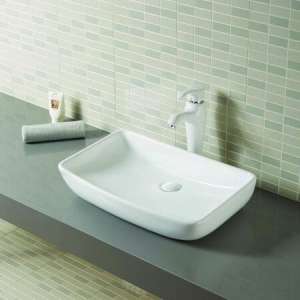 Gloss White Rectangle Ceramic Basin |
 610x390x130mm | K2149A