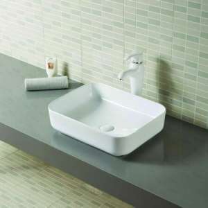 Gloss White Round-Edged Rectangle Ceramic
 Basin | 500x400x135mm | K2422