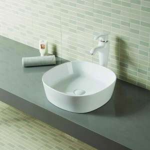 Gloss White Sharp-Edged Round Ceramic
 Basin | 440x440x135mm | K2427
