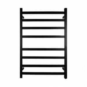 Square Black Electric Heated Towel Rack –
  8 Bars – 620mm | OX08.S.HTR