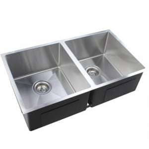 1.2mm Handmade Double Bowls
  Top/Undermount Kitchen/Laundry Sink – 770x450x215mm | CH7745R.KS