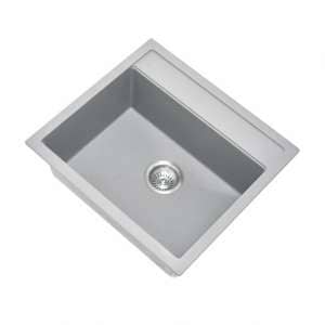 Carysil Concrete Grey Single Bowl Granite
  Top/Flush/Under Mount Kitchen/Laundry Sink – 560x510x200mm | TWM-560FEG