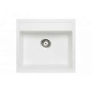 Carysil White Single Bowl Granite
  Top/Flush/Under Mount Kitchen/Laundry Sink – 560x510x200mm | TWM-560FEW