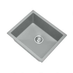 Carysil Concrete Grey Single Bowl Granite
  Stone Kitchen/Laundry Sink Top/Flush/Under Mount – 457x406x200mm | TWM-MSG