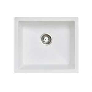Carysil White Single Bowl Granite  Kitchen/Laundry Sink Top/Flush/Under Mount – 533x457x205mm | TWM-SW
