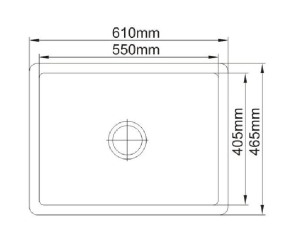 Pearl Black Undermount Single Bowl
  Granite Sinbk (Square) – 610x465x220mm | CT-904