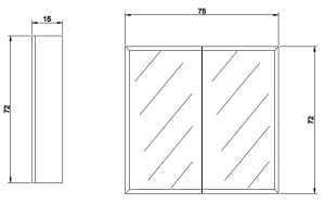 Bevel Edge Mirror
  PVC Shaving Cabinet – White Gloss – 750mm | MBSV750