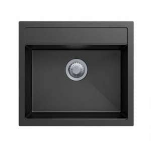 Carysil Black Single Bowl Granite
  Top/Flush/Under Mount Kitchen/Laundry Sink – 560x510x200mm | TWM-560FE