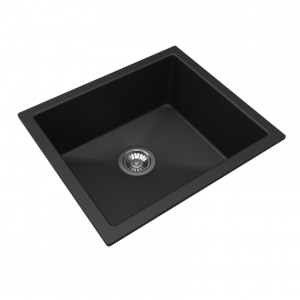 Carysil Black Single Bowl Granite  Kitchen/Laundry Sink Top/Flush/Under Mount – 533x457x205mm | TWM-S