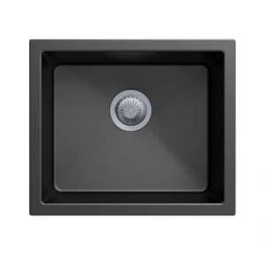 Carysil Black Single Bowl Granite  Kitchen/Laundry Sink Top/Flush/Under Mount – 533x457x205mm | TWM-S