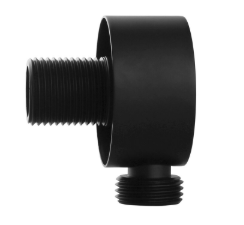 Round Matte Black Brass Connector Double Connection Shower elbow water inlet