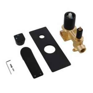 RUSHY Square Black Wall Mixer With
  Diverter | OX0155.ST