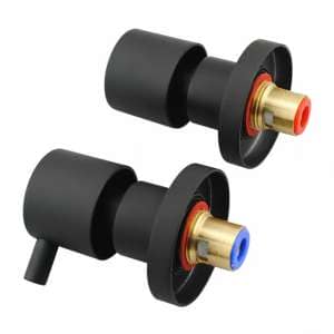 LUCID PIN Round Black Shower Wall Taps – WT07 | OX0007.ST