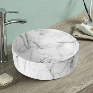 Above Counter Ceramic Basin – Carrara –  Matt White – Round – 355mm | PA3636CRA