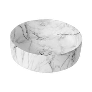 Above Counter Ceramic Basin – Carrara –  Matt White – Round – 355mm | PA3636CRA