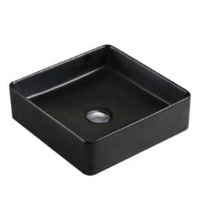 Matte Black Square Ceramic Basin | 360 x
 360 x 110mm | PA3636MB