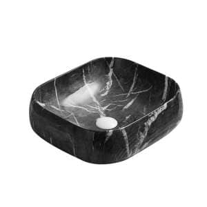 Gloss Black Marble Fine Ceramic Basin – 450x400x145mm | PA4540BM