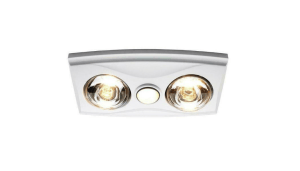 Bathroom Heater IXL 3 in 1, 2 x 275W Heat Lamps + Exhaust Fan & Light WHITE