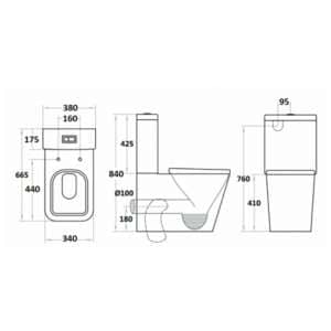 Qubist BTW Toilet Suite Black – Box Rim Pan | LXT003B