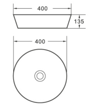 Polar – 400mm Matte White Rubby Round
 Textured Exterior Ceramic Above Counter Basin | 400x400x130mm | CLA-435H-TMW