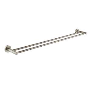 Pentro Round Brushed Nickel Double Towel Rack Rail 790mm