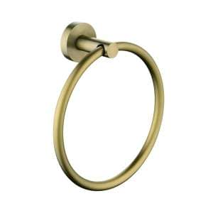 Pentro Brushed Yellow Gold Round Wall Mounted Round Hand Towel Ring | AR63.04