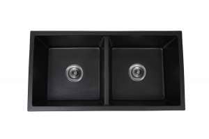 Black Double Bowl Granite Sink –
  875x455x240mm | LXG-165959