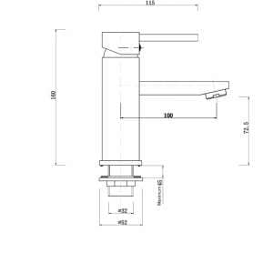 Pentro Gun Metal Grey Round Basin Mixer