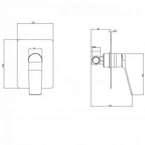 RUSHY Square Brushed Nickel Built-in
 Shower Mixer(Brass) | BU0156.ST