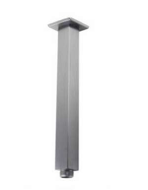 Square Brushed Nickel Ceiling Shower Arm 600mm