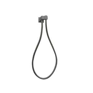 Esperia Gun Metal Grey Square Shower Holder Wall Connector & Hose