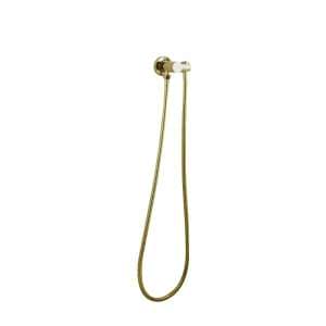 Pentro Brushed Yellow Gold Round Shower Holder Wall Connector & Hose