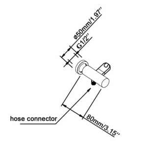 Pentro Gun Metal Grey Round Shower Holder Wall Connector & Hose