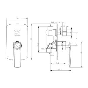 Esperia Gun Metal Grey Wall Mixer with
 Diverter | WMD45.06