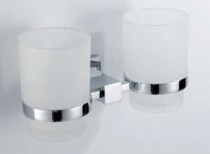 Double Tumbler Holder with Glass Cup