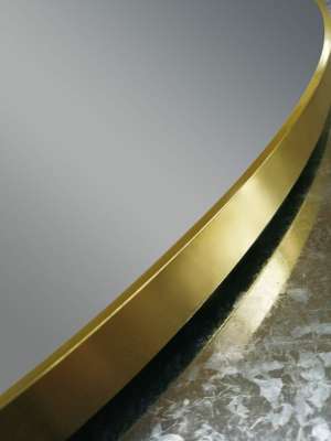 Matte Brushed Gold Oval Framed Mirror –
  500x1000mm | MBG-O50100