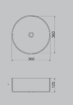 Levenge – 360mm Matte Black Round Above Counter Basin – CLA-524B-MB | 360*360*120mm