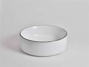 Aries – 36 in Gloss White with Black Rim Fine Ceramic – CLA-524B-CBLG | 360x360x120mm