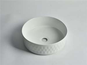 Levenge – 360mm Matte White Diamond Round Ceramic Above Counter Basin – CLA-524BR-MW | 360x360x120mm