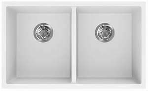 Quartz Top/Undermount Kitchen Sink –  Double Bowl- Matt White – 813x457x241mm | QKS8145D-MW