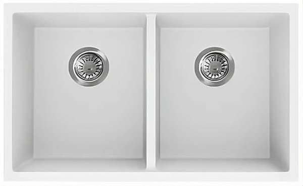 quartz undermount kitchen sink matte white 813x457x241mm qks8145d mw