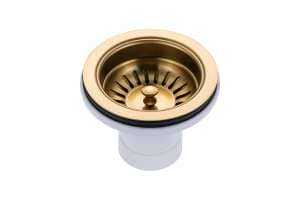 Brushed Gold 1.2mm Handmade
  Top/Undermount Single Bowl Kitchen/Laundry Sink – 490x440x230mm | TWM1G
