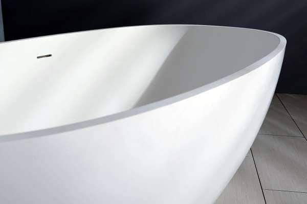 Artificial Stone Freestanding Bathtub Matt White - 1630mm | SC1126
