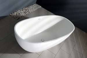 Artificial Stone Freestanding Bathtub Matt White - 1630mm | SC1126