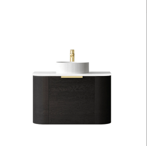 Bondi Curve Wall Hung Vanity – Black Oak – 750mm | BO750B